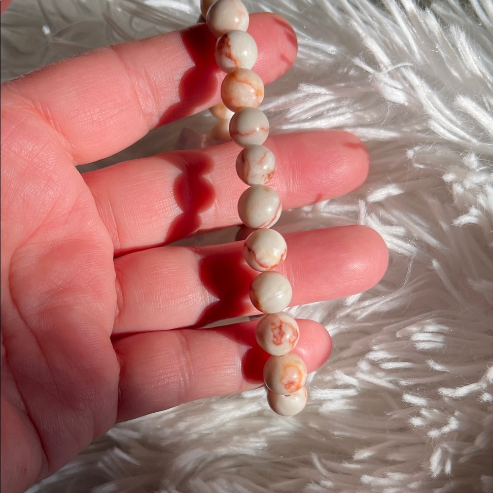 NWT Natural Red Web Jasper Bead Bracelet - Picture 8 of 11